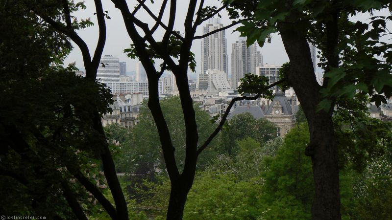 19th arrondissement towers and city hall seen from the parc des Buttes Chaumont